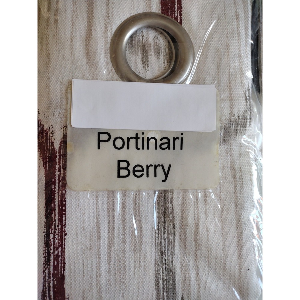 Portinati window curtain panel grommets Beige Burgundy 2‎ pack 50x78 Geometric